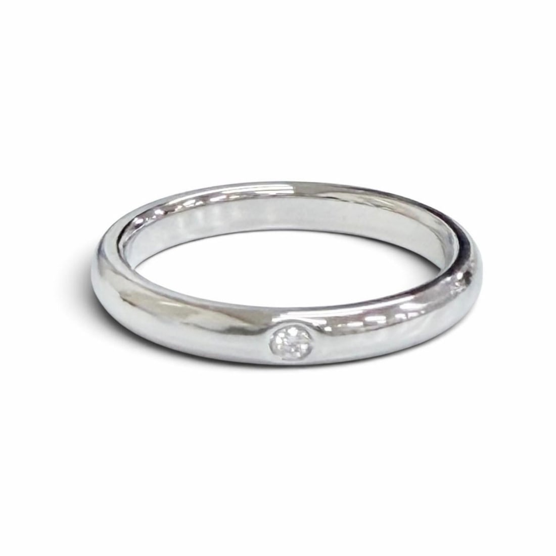 TIFFANY&Co. Tiffany & Co. Elsa Peretti Stacking Band Ring, 1P Diamond, PT950 Platinum, Weight 5.6g,: --- Catalog ---Category: SizeJP Size: 13US Size: 6.5Category: DesignType: Band ringColor: PlatinumStone: DiamondGender: WomenMaterial: Platinum 950Category: GeneralBrand: Tiffany--- Item List ---Secti