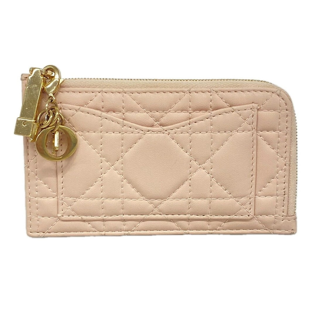 Christian Dior Wallet/Coin Case, Cannage Leather, Pink Champagne, Women's: --- Catalog ---Category: SizeSize (HxWxD): 8cm x 13.5cm x 1cm / 3.14'' x 5.31'' x 0.39''Category: DesignType: Coin purse/coin caseColor: PinkGender: WomenMaterial: Leather Category: GeneralBrand: Chri