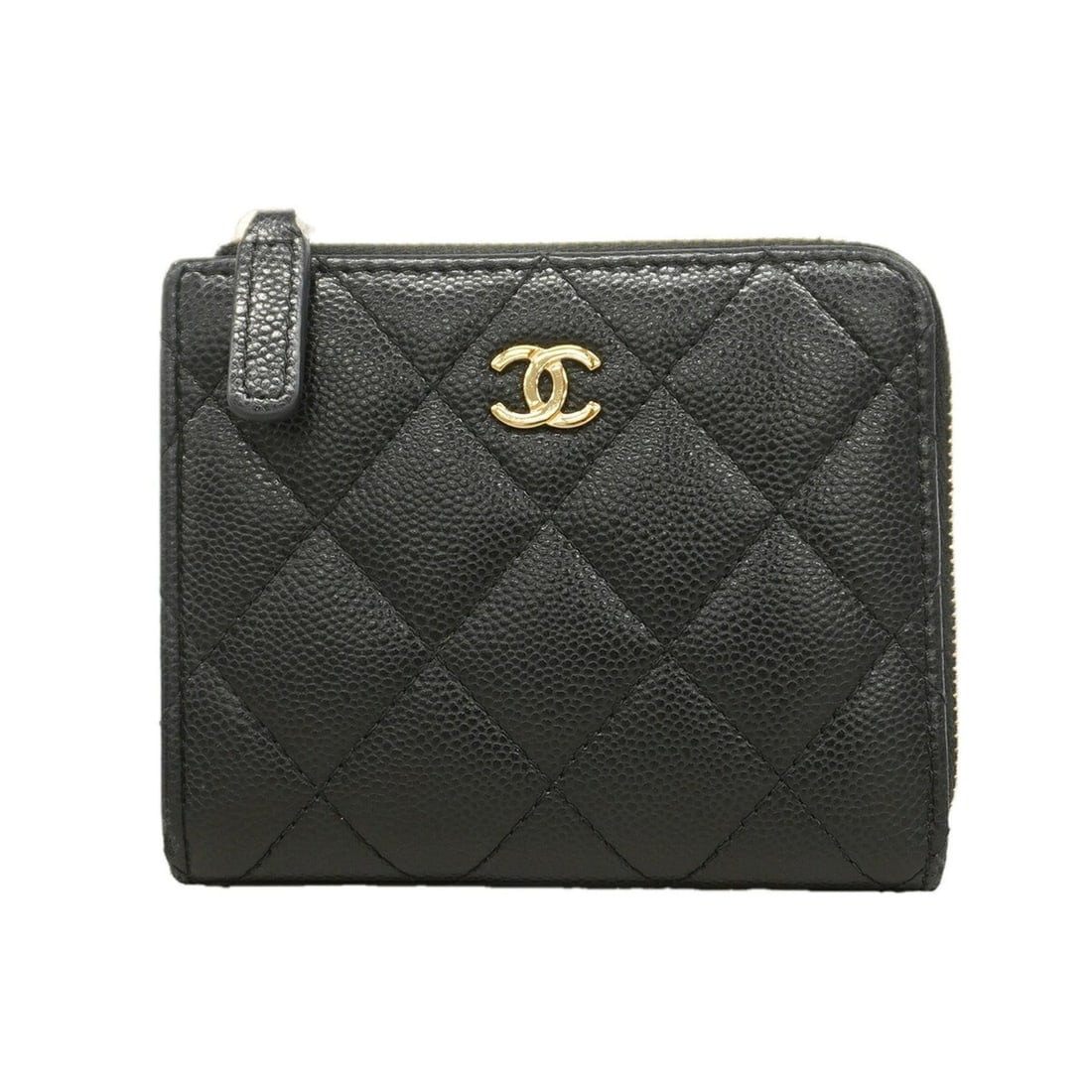 Chanel Matelassé Caviar Leather Wallet, Black, Women's: --- Catalog ---Category: SizeSize (HxWxD): 9.5cm x 11cm x 1.5cm / 3.74'' x 4.33'' x 0.59''Category: DesignType: Wallet (bi-fold)Color: BlackGender: WomenMaterial: Grained Calfskin Category: GeneralBra