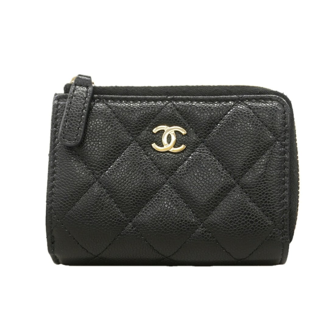 Chanel Matelassé Tri-fold Wallet, Caviar Leather, Black/Champagne, Women's: --- Catalog ---Category: SizeSize (HxWxD): 8cm x 11cm x 3cm / 3.14'' x 4.33'' x 1.18''Category: DesignType: Wallet (tri-fold)Color: BlackGender: WomenMaterial: Grained Calfskin Category: GeneralBrand: