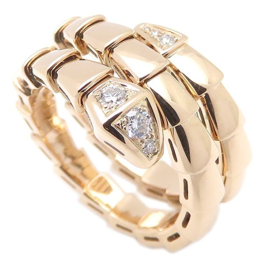 BVLGARI Serpenti Viper Ring, Diamond, 18K Pink Gold, Women's, 295892: --- Catalog ---Category: SizeJP Size: 9US Size: 5Category: DesignType: Band ringGender: WomenMaterial: Pink gold (18K)Category: GeneralBrand: Bvlgari--- Item List ---Section: ConditionRanking: Rank SA