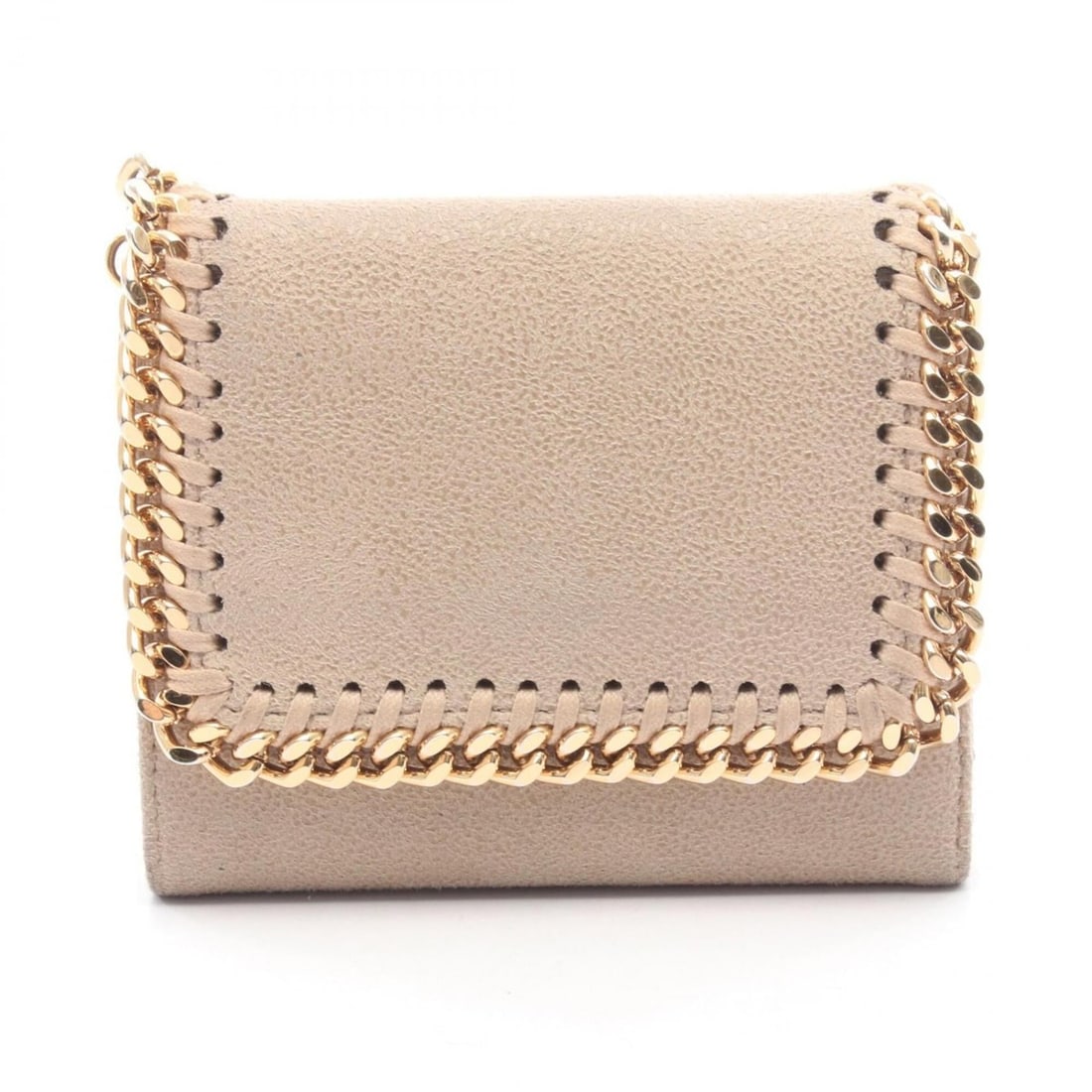 Stella McCartney Falabella Small Tri-fold Wallet, Faux Leather, Women's, Beige, 431000: --- Catalog ---Category: SizeSize (HxWxD): 10cm x 11.5cm x 3cm / 3.93'' x 4.52'' x 1.18''Category: DesignType: Wallet (tri-fold)Color: BeigeGender: WomenCategory: GeneralMPN: 431000Brand: Stella McCar