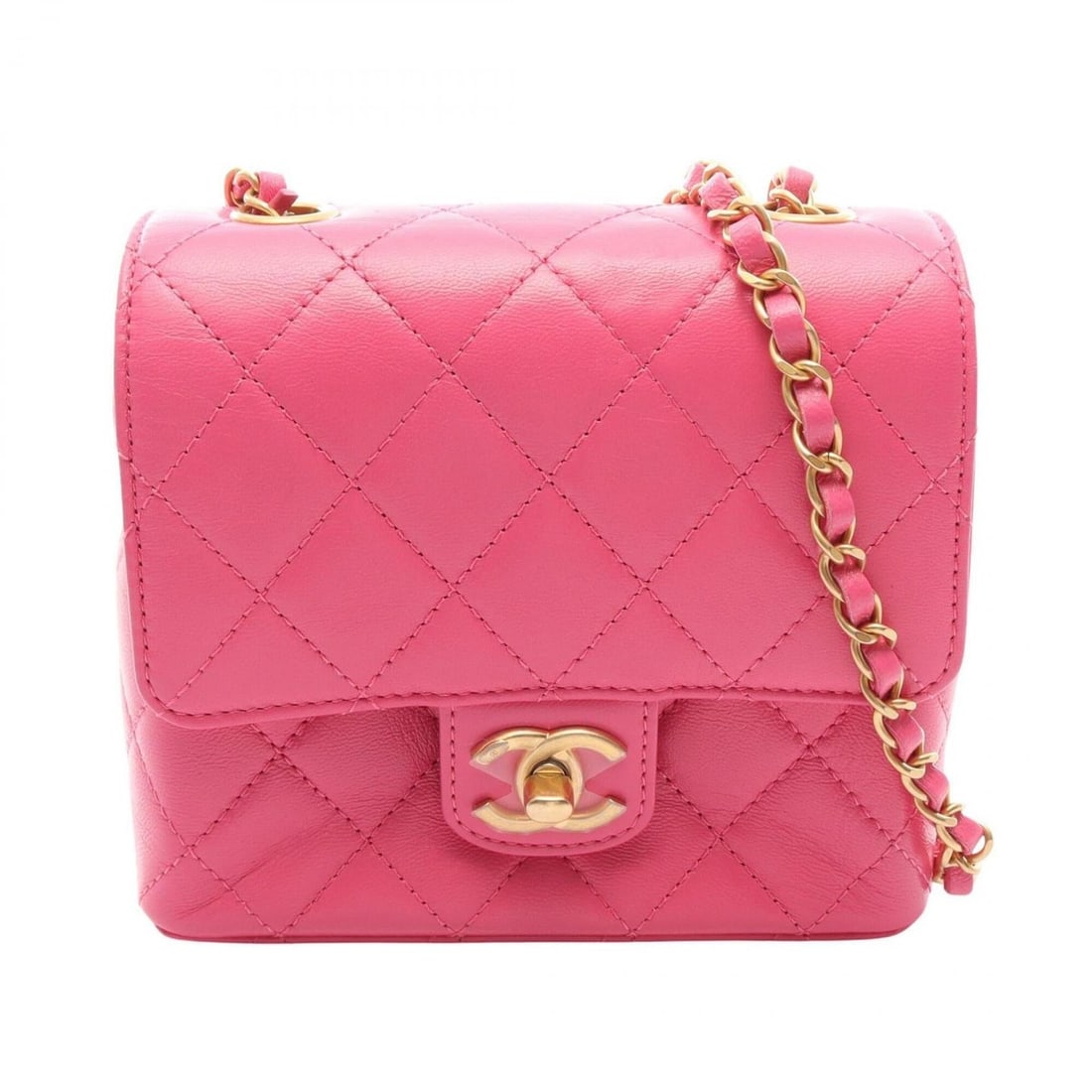 Chanel Matelassé Shoulder Bag/Handbag, Leather, Women's, Pink: --- Catalog ---Category: SizeSize (HxWxD): 14cm x 15.5cm x 7cm / 5.51'' x 6.1'' x 2.75''Category: DesignType: Handbag, Shoulder bagColor: PinkGender: WomenMaterial: Leather Hardware Color: GoldCategor