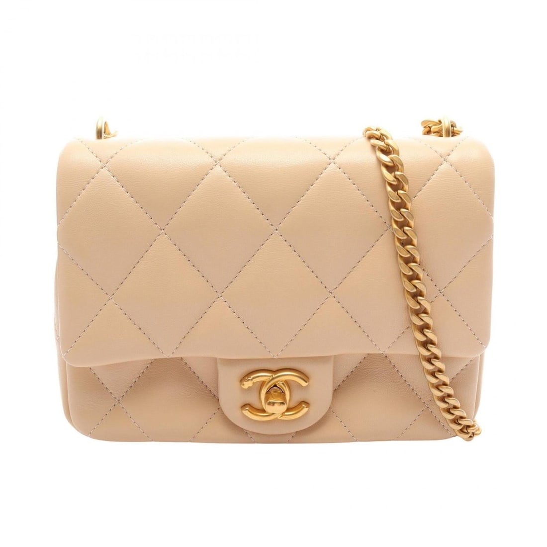 Chanel Matelassé Shoulder Bag/Handbag, Lambskin Leather, Women's, Beige, AS3829: --- Catalog ---Category: SizeSize (HxWxD): 12cm x 17cm x 4cm / 4.72'' x 6.69'' x 1.57''Category: DesignType: Handbag, Shoulder bagColor: BeigeGender: WomenMaterial: Leather Hardware Color: GoldLeather