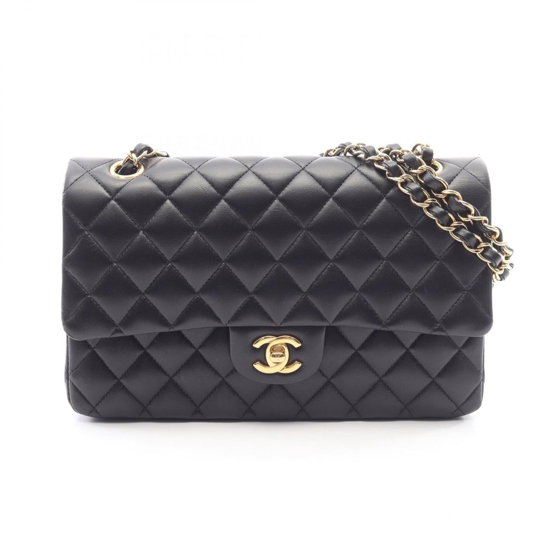 Chanel Matelassé Double Flap Shoulder Bag/Handbag, Lambskin Leather, Women's, Black: --- Catalog ---Category: SizeSize (HxWxD): 16cm x 25cm x 6.5cm / 6.29'' x 9.84'' x 2.55''Category: DesignType: Handbag, Shoulder bagColor: BlackGender: WomenMaterial: Leather Hardware Color: GoldLeath