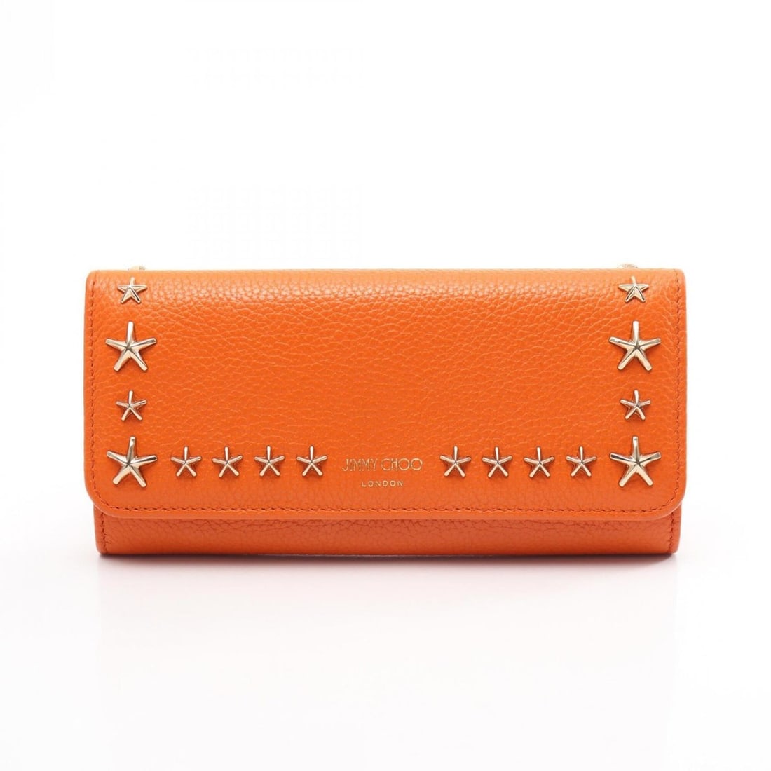 Jimmy Choo Star Studded Bi-fold Long Wallet, Leather, Women's, Orange: --- Catalog ---Category: SizeSize (HxWxD): 9.5cm x 18.5cm x 2cm / 3.74'' x 7.28'' x 0.78''Category: DesignType: Long wallet (bi-fold)Color: OrangeGender: WomenMaterial: Leather Category: GeneralBrand: