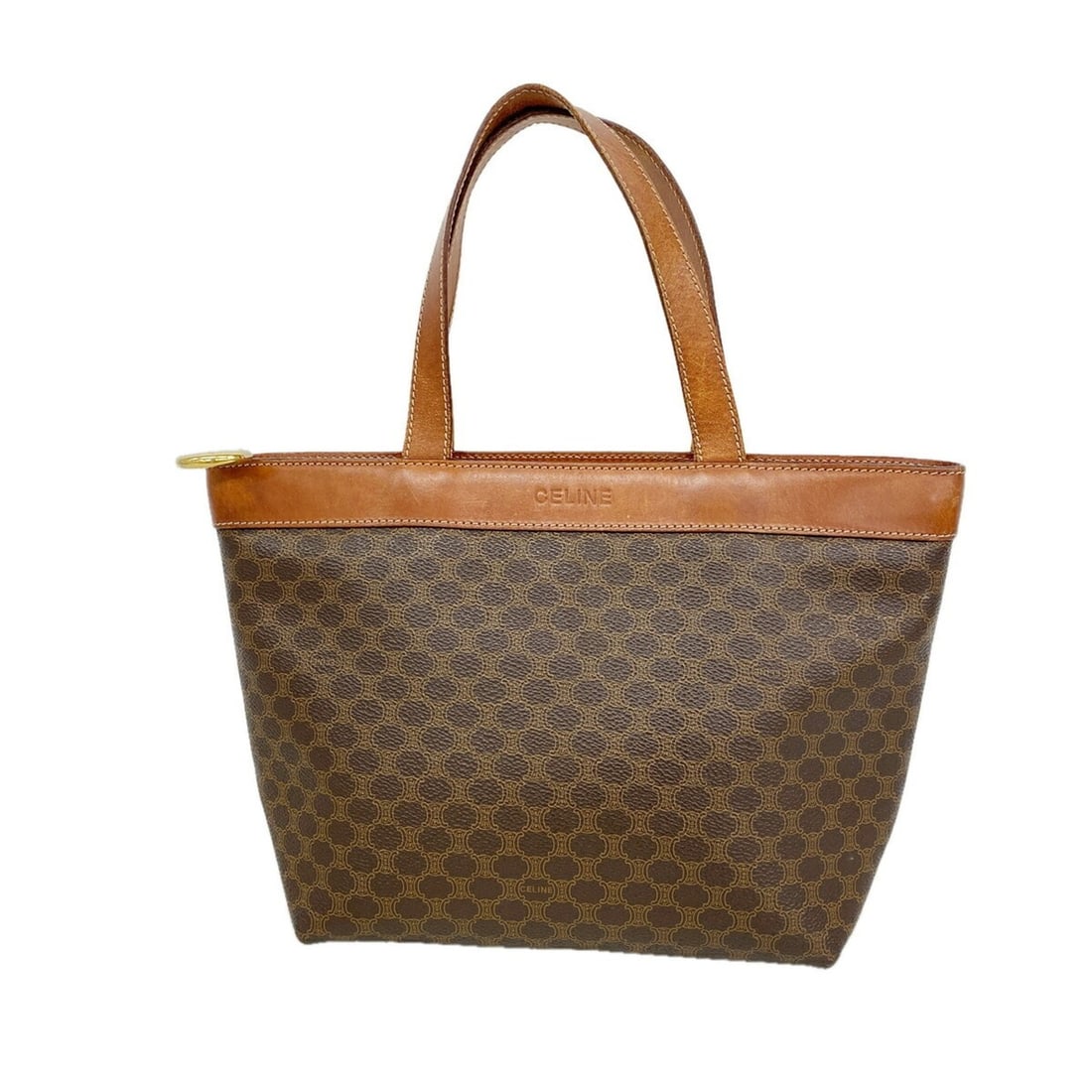 Celine Macadam Brown Handbag for Women: --- Catalog ---Category: SizeSize (HxWxD): 20cm x 21.5cm x 10cm / 7.87'' x 8.46'' x 3.93''Category: DesignType: HandbagColor: BrownGender: WomenMaterial: PVC Hardware Color: GoldCategory: GeneralBrand