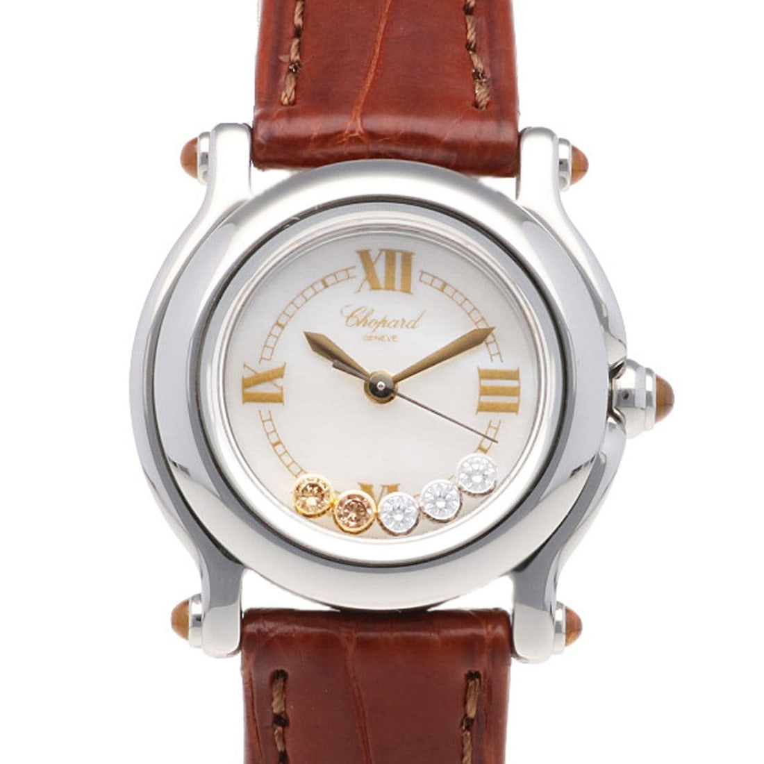 Chopard Happy Sport Watch, Stainless Steel, Size 27, Quartz, Ladies' 8245-30: --- Catalog ---Category: SizeWrist Size: 12.5cm - 16cm / 4.92'' - 6.29''Case Diameter: 25.5mm / 1''Category: DesignType: WristwatchGender: WomenColor (Dial): White shellMaterial (Case): Stainless stee