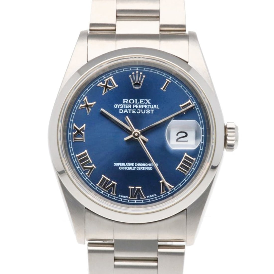 Rolex Datejust Oyster Perpetual Wristwatch, Stainless Steel, 16200 Automatic Movement, Overhauled: --- Catalog ---Category: SizeWrist Size: 17.5cm / 6.88''Case Diameter: 36mm / 1.42''Category: DesignType: WristwatchGender: MenColor (Dial): BlueMaterial (Band): Stainless steelMaterial (Case): Stainl