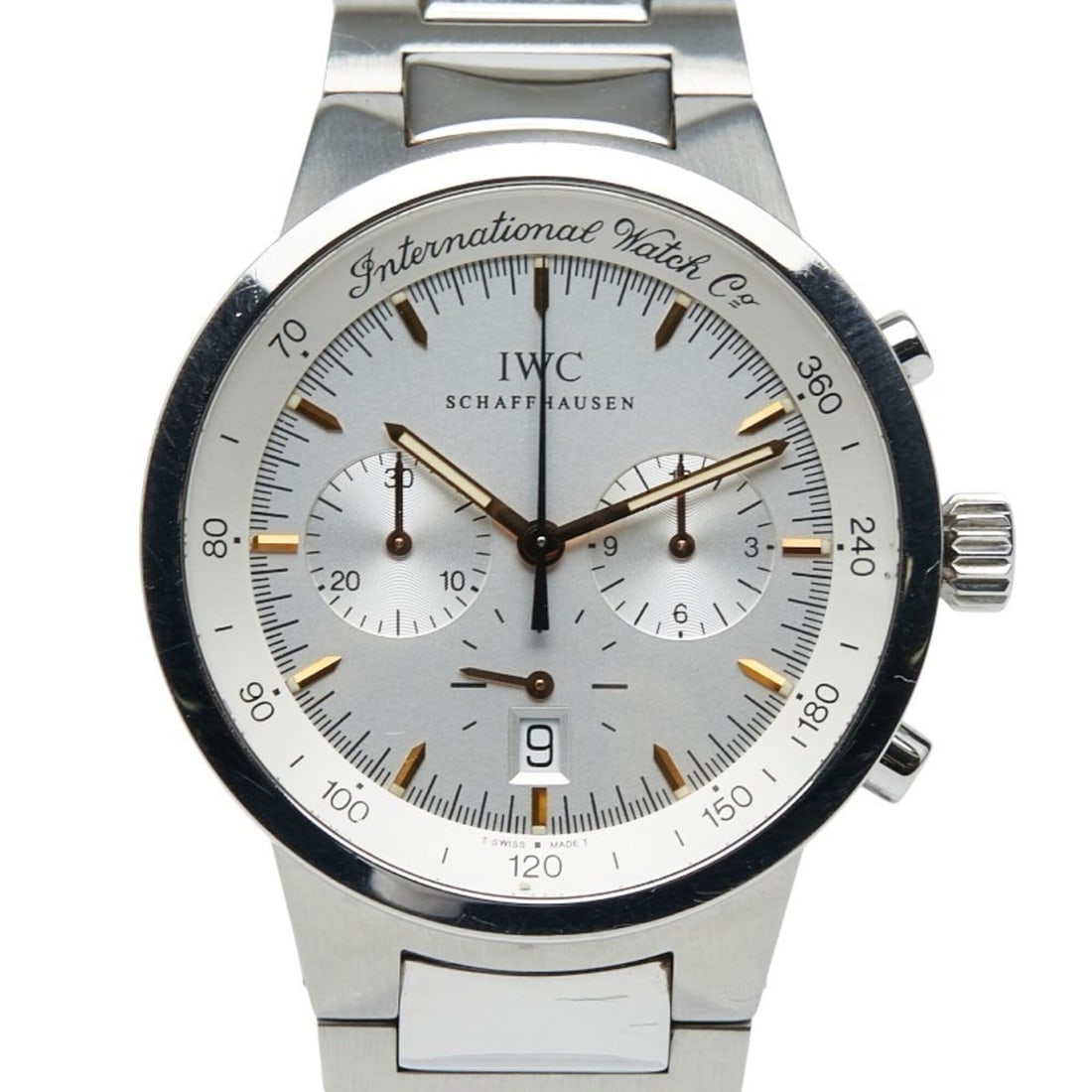 IWC Schaffhausen GST Watch IW372703 Quartz Silver Dial Stainless Steel Men's (1 of 10)