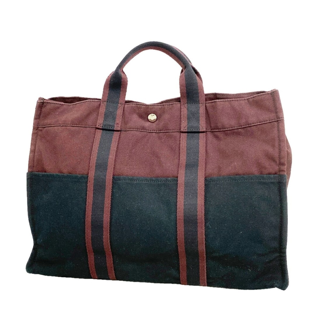 Hermes Fourre-Tout MM Canvas Tote Bag, Bordeaux/Black, for Men and Women: --- Catalog ---Category: SizeSize (HxWxD): 30cm x 43cm x 10cm / 11.81'' x 16.92'' x 3.93''Category: DesignType: Tote bagColor: Black, BordeauxGender: Men,WomenMaterial: Canvas Hardware Color: SilverCa