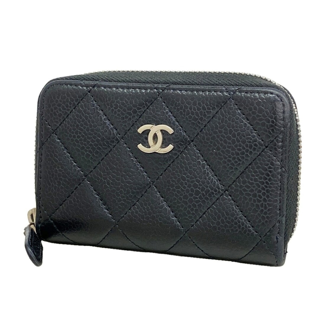 Chanel Matelassé Caviar Leather Wallet/Coin Case, Black, for Women: --- Catalog ---Category: SizeSize (HxWxD): 7cm x 11cm x 2.5cm / 2.75'' x 4.33'' x 0.98''Category: DesignType: Coin purse/coin caseColor: BlackGender: WomenMaterial: Grained Calfskin Category: GeneralB
