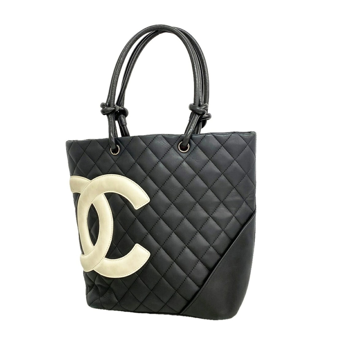 Chanel Cambon Lambskin Tote Bag, Black, Women's: --- Catalog ---Category: SizeSize (HxWxD): 24.5cm x 21cm x 12cm / 9.64'' x 8.26'' x 4.72''Category: DesignType: Tote bagColor: BlackGender: WomenMaterial: Leather Hardware Color: SilverLeather/Fur Typ