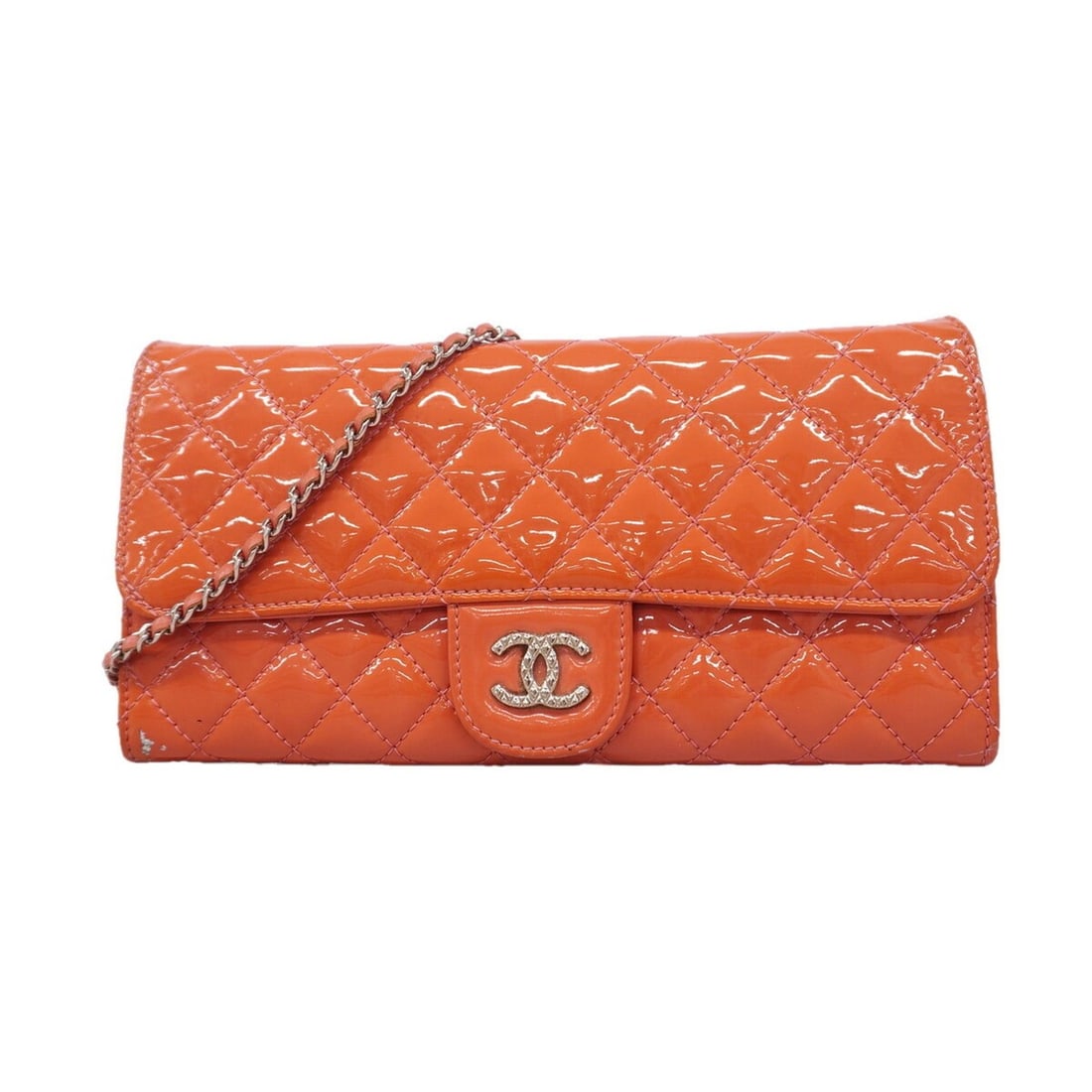 Chanel Brilliant Chain Shoulder Bag, Patent Leather, Pink, Women's: --- Catalog ---Category: SizeSize (HxWxD): 13cm x 24cm x 3cm / 5.11'' x 9.44'' x 1.18''Category: DesignType: Shoulder bagColor: PinkGender: WomenMaterial: Patent leather Hardware Color: SilverCategory