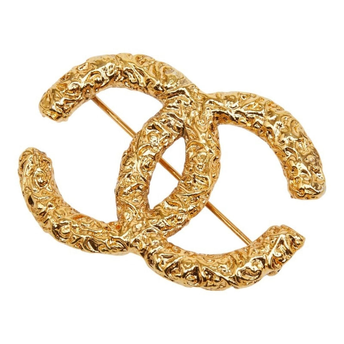 Chanel Coco Mark Logo Brooch, 03A Engraving, Gold Plated, Women's.: --- Catalog ---Category: SizeSize (HxWxD): 3.5cm x 5.1cm / 1.37'' x 2''Category: DesignType: BroochColor: GoldGender: WomenCategory: GeneralBrand: Chanel--- Item List ---Section: ConditionRanking: Ran