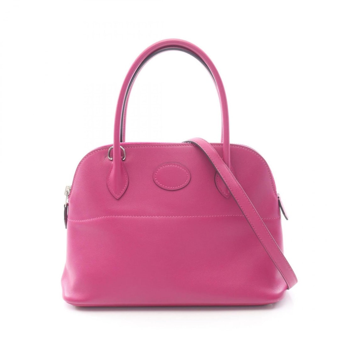 Hermes Bolide 27 2-Way Handbag, Leather, Calfskin (Veau Swift), Pink Tones: --- Catalog ---Category: SizeSize (HxWxD): 18.5cm x 26cm x 10cm / 7.28'' x 10.23'' x 3.93''Category: DesignType: HandbagColor: Pink, Rose PurpleGender: WomenMaterial: Swift leather Category: GeneralBr