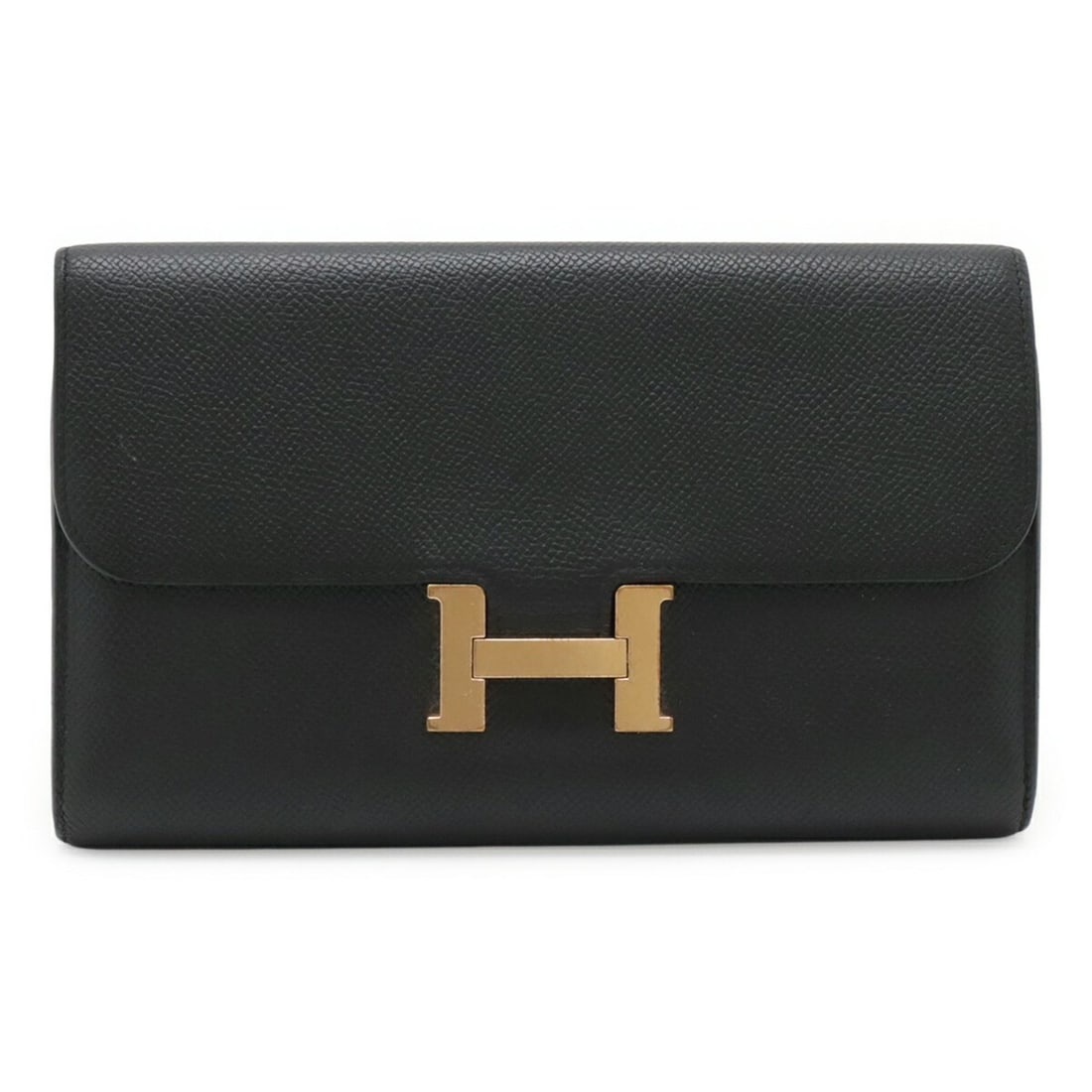 HERMES Constance Long Flap Wallet, Bi-fold Veau Epsom Leather, Black/Pink, C Stamp: --- Catalog ---Category: SizeSize (HxWxD): 12.5cm x 20.5cm / 4.92'' x 8.07''Category: DesignType: Long wallet (bi-fold)Color: BlackGender: WomenMaterial: Epsom leather Category: GeneralLine: Constance