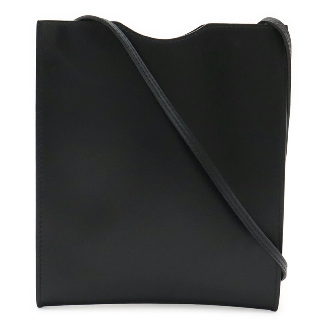 HERMES Hermes Onimetou Shoulder Bag Pochette Leather Black: --- Catalog ---Category: SizeWeight: 80g / 2.82oz.Size (HxWxD): 19cm x 16cm x 1.5cm / 7.48'' x 6.29'' x 0.59''Strap Length: 114cm / 44.88''Category: DesignType: Shoulder bagColor: BlackMaterial: Leath