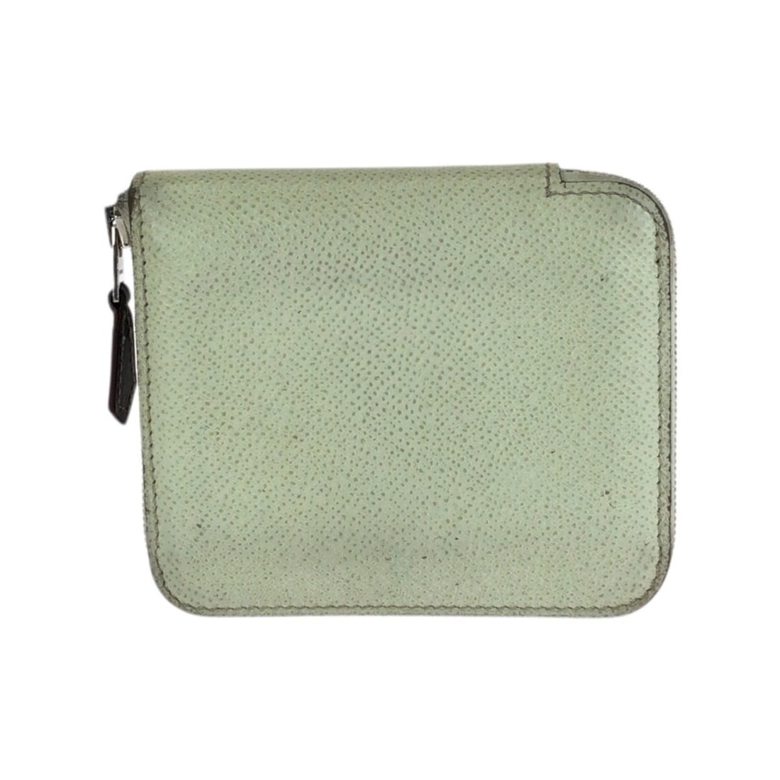 HERMES Azap Silk In Compact Light Green Silver Hardware Veau Epsom Folding Wallet Coin Purse U Stamp (1 of 10)