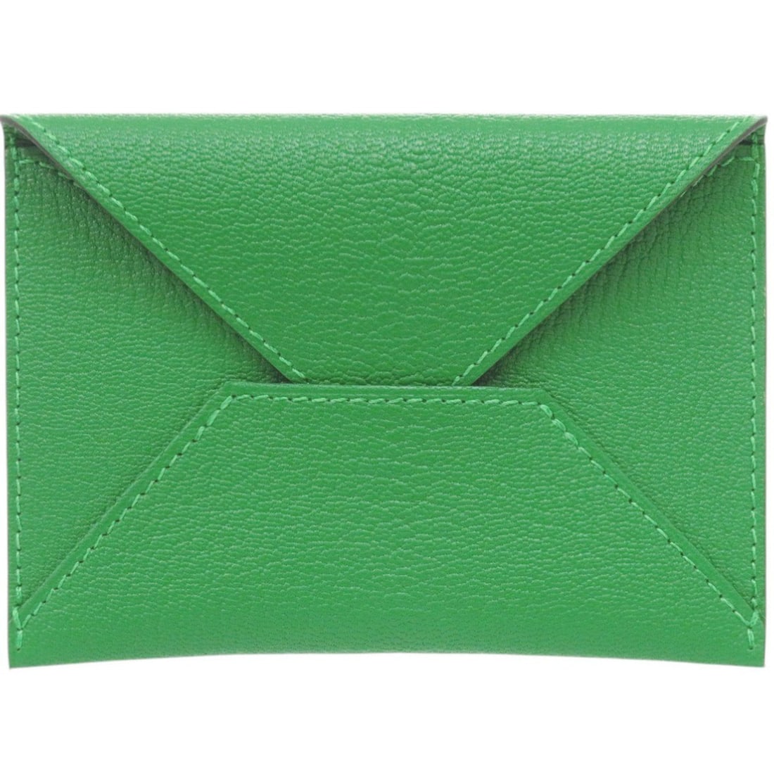 Unused Hermes Envelope MM Chevre Mysore Bamboo K stamp (2025 production) Business card holder/card: --- Catalog ---Category: DesignType: Business card caseColor: GreenGender: WomenMaterial: Chevre myzore leather Category: GeneralBrand: HermesCountry of Origin: FranceCategory: Physical PropertiesSize