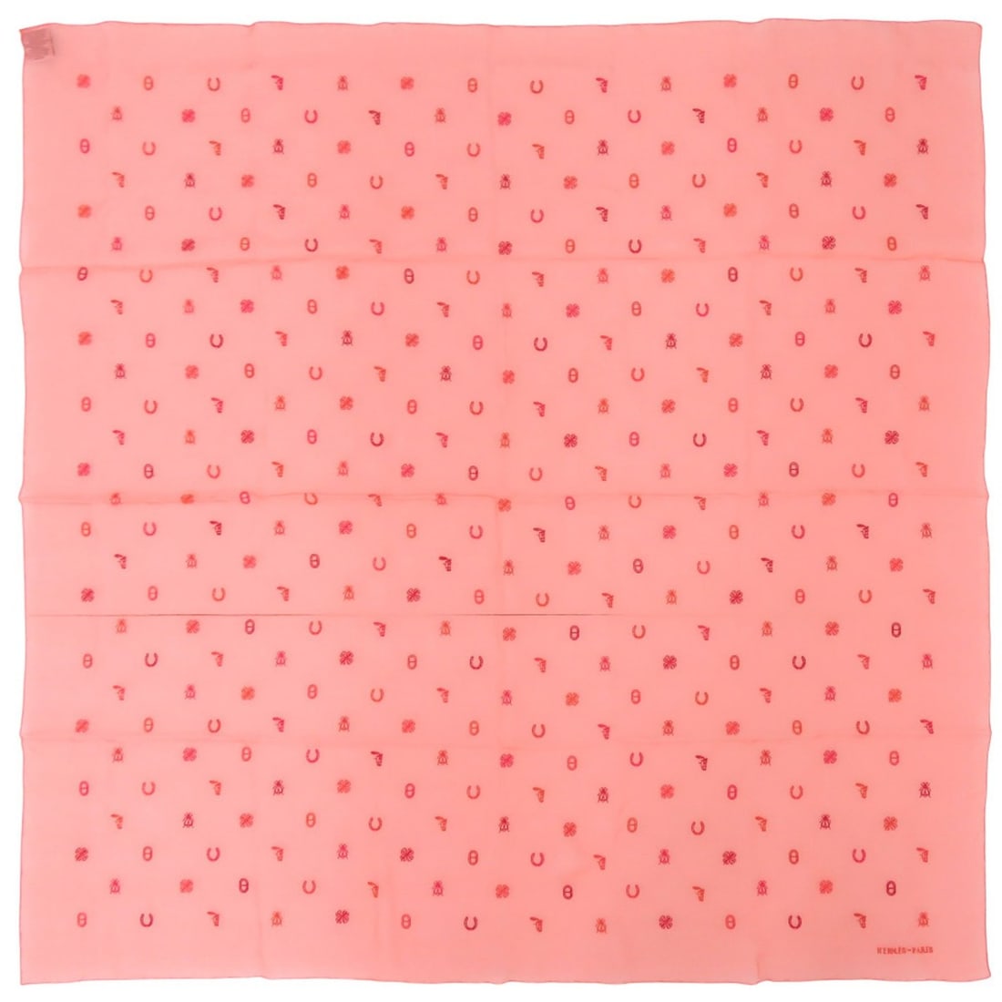 Excellent condition Hermes Carre 100 Multi-Charm H344141S01 Vermilion Scarf Muffler 1515HERMES: --- Catalog ---Category: PackNumber in Pack: 5Category: SizeSize (LxW): 98cm x 99cm / 38.58'' x 38.97''Category: DesignType: ScarfColor: PinkGender: WomenMaterial: Silk Category: GeneralMPN: H344141S0