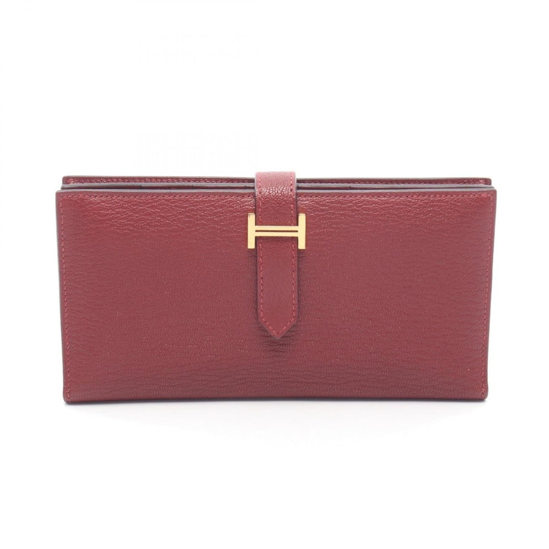 Hermes Bearn Soufflet Rouge H Bi-fold Long Wallet, Chevre Leather, Women's, Bordeaux (039078CC): --- Catalog ---Category: SizeSize (HxWxD): 9cm x 17.5cm x 2cm / 3.54'' x 6.88'' x 0.78''Category: DesignType: Long wallet (bi-fold)Color: Bordeaux, Rouge HGender: WomenMaterial: Chevre leather Categor