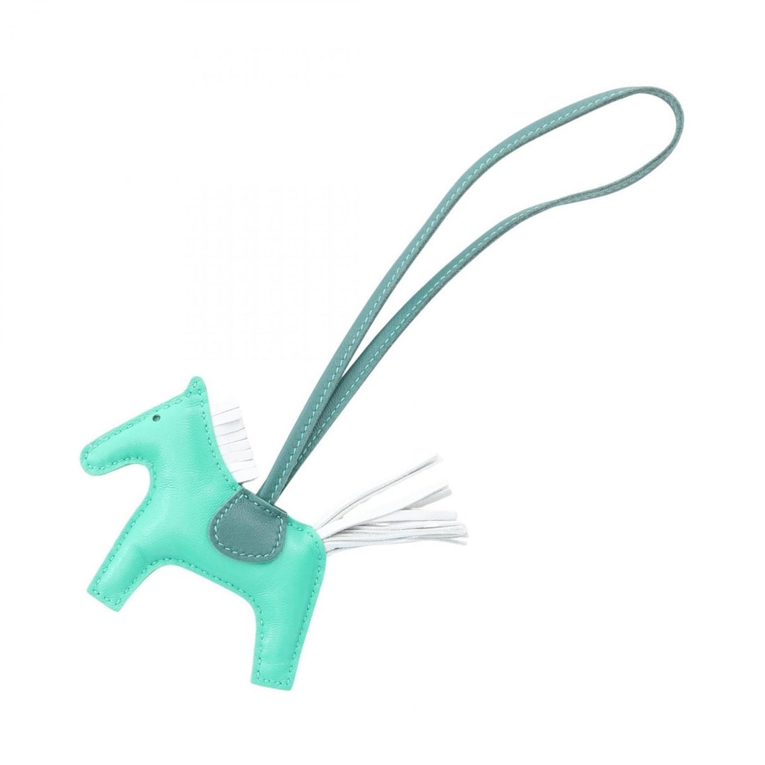 Hermes Rodeo PM Mint Malachite Blue Brume Charm Accessory Agneau Milo Women's Green/Blue: --- Catalog ---Category: DesignType: Handbag charmColor: Blue, Green, Mint greenGender: WomenMaterial: Agneau MiloCategory: GeneralBrand: Hermes--- Item List ---Section: ConditionRanking: Rank B Used 