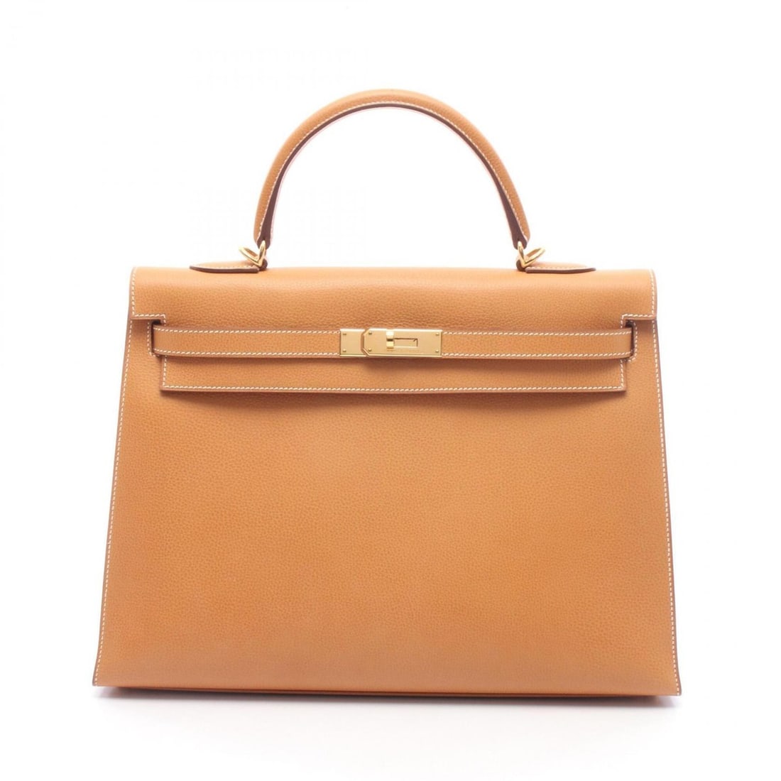 Hermes Kelly 35, 2-way handbag, leather, vacherie, brown.: --- Catalog ---Category: SizeSize (HxWxD): 25cm x 35cm x 12cm / 9.84'' x 13.77'' x 4.72''Category: DesignType: HandbagColor: Brown, NaturalGender: WomenMaterial: Leather Category: GeneralBrand: Hermes
