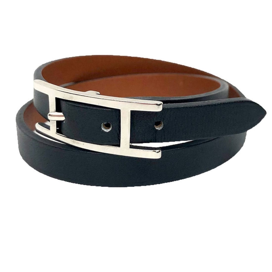 Hermes Api3 Leather Bracelet Choker, Size S, Black, Unisex: --- Catalog ---Category: SizeTotal Length: 37cm / 14.56''Category: DesignType: Charm braceletColor: Black, CamelGender: WomenMaterial: LeatherCategory: GeneralBrand: Hermes--- Item List ---Section: Co