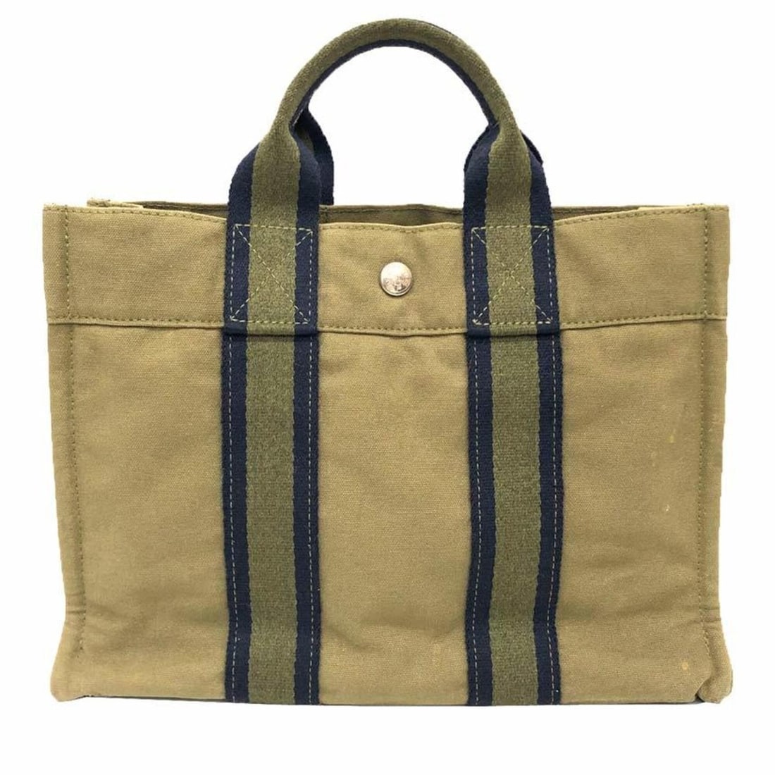 HERMES Fourre-Tout PM Tote Bag, Handbag, Khaki: --- Catalog ---Category: SizeSize (HxWxD): 22.5cm x 30cm x 9cm / 8.85'' x 11.81'' x 3.54''Category: DesignType: Tote bagColor: KhakiGender: Women,MenMaterial: Cotton canvas Category: GeneralBrand: Her