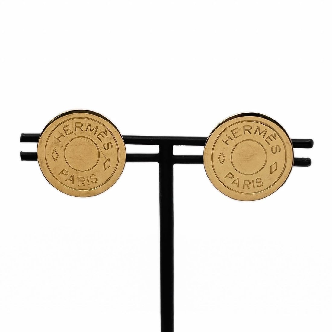 HERMES Hermes Clou de Selle Earrings Sellier Metal Gold Women's: --- Catalog ---Category: SizeSize (HxWxD): 20.00mm x 20.00mm / 0.79'' x 0.79''Category: DesignType: Clip earringsColor: GoldGender: WomenMaterial: MetalCategory: GeneralBrand: Hermes--- Item List ---S
