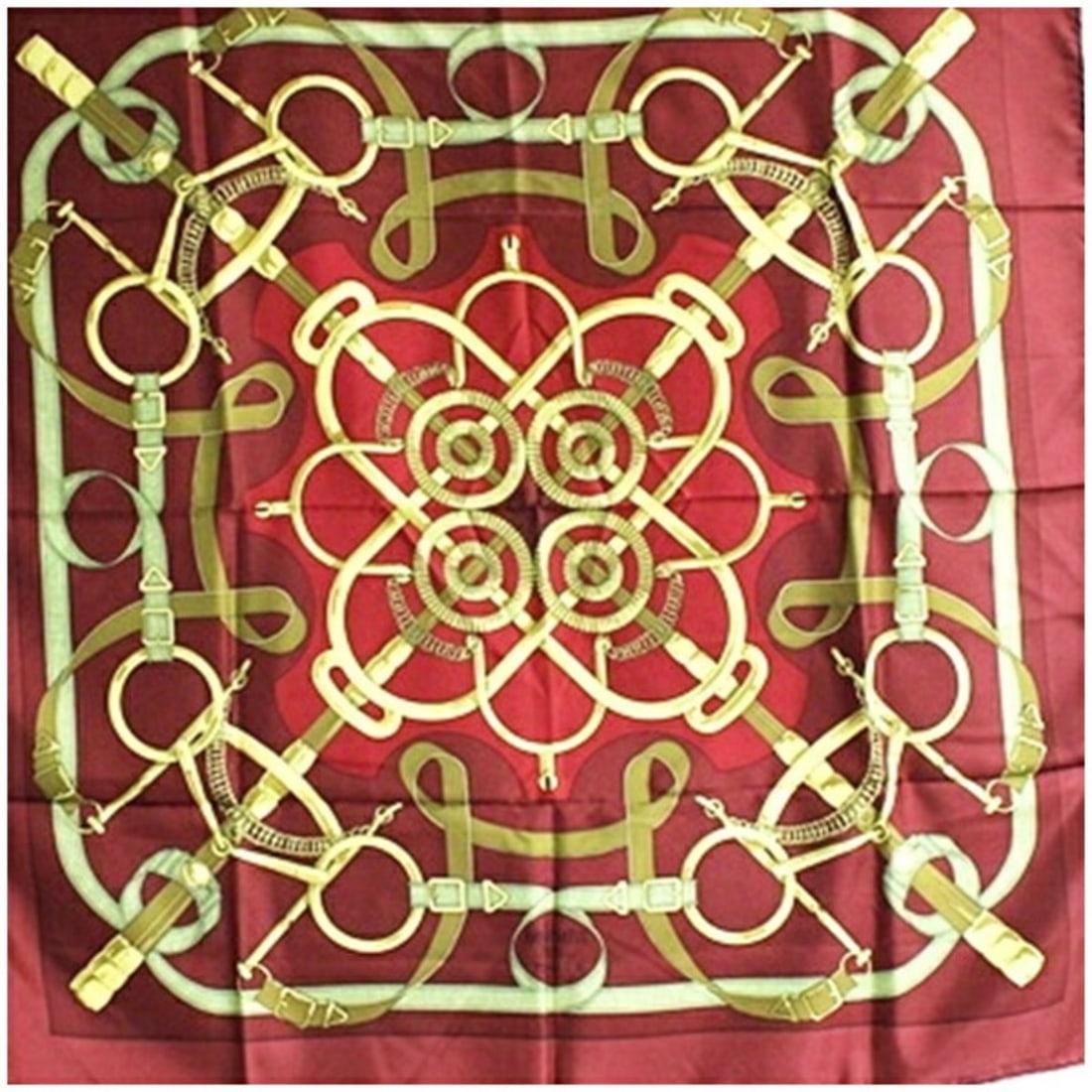 Hermes Silk Scarf Muffler Carre 90 EPERON D'OR (Golden Spur) HERMES Women's: --- Catalog ---Category: SizeSize (LxW): 88cm x 88cm / 34.64'' x 34.64''Category: DesignType: ScarfColor: Khaki, Red colorGender: Men,WomenMaterial: Silk Category: GeneralBrand: Hermes--- Item List --