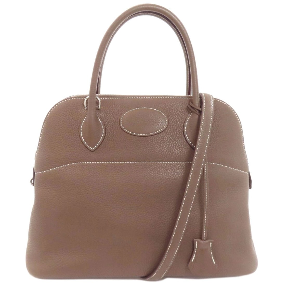 Hermes Bolide 31 Etoupe Silver Hardware Handbag, Taurillon Leather, Women's: --- Catalog ---Category: SizeSize (HxWxD): 25cm x 31cm x 12cm / 9.84'' x 12.2'' x 4.72''Strap Length: 91cm / 35.82''Handle Length: 27cm / 10.62''Category: DesignType: HandbagColor: Etoupe grayGender: 