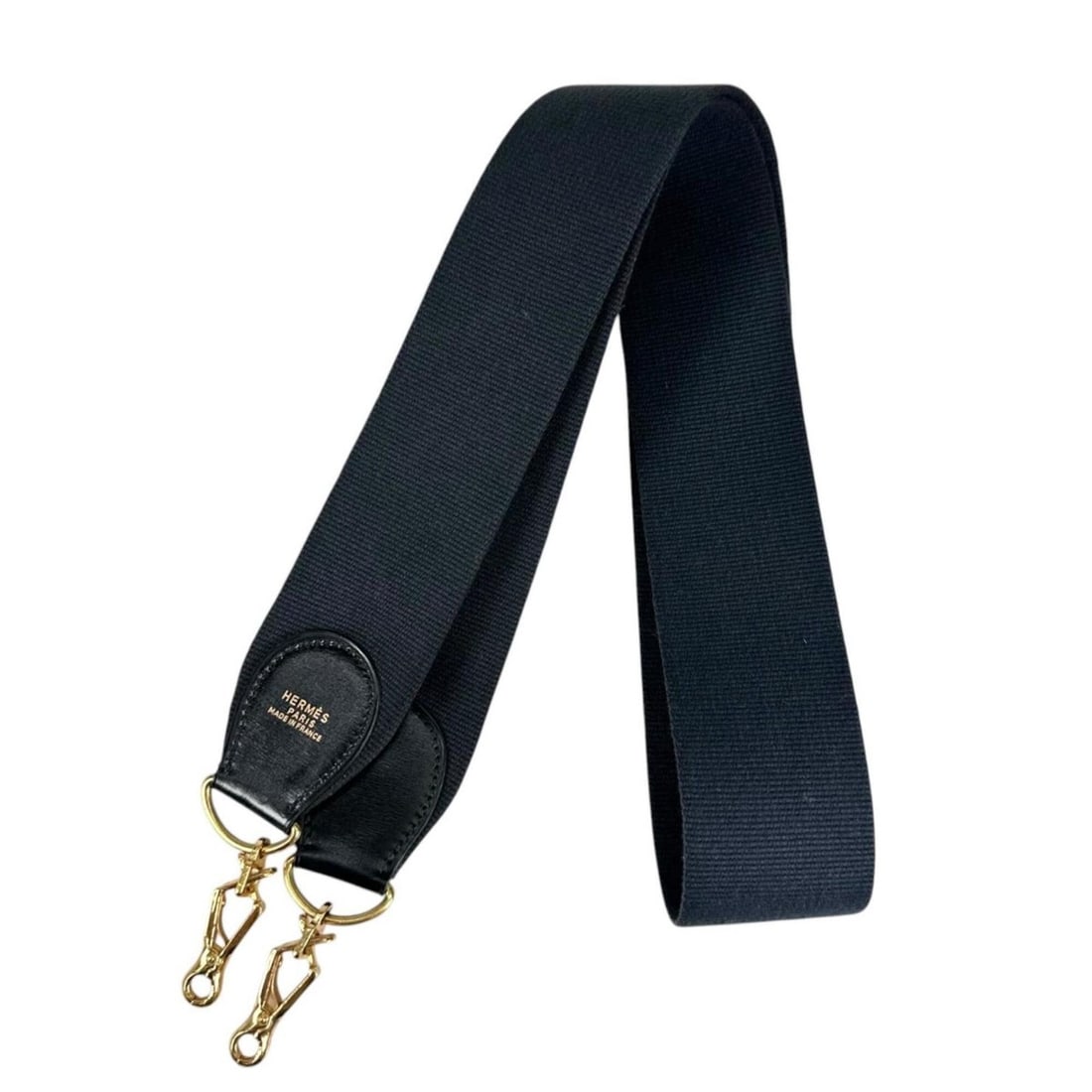 HERMES Evelyne Shoulder Strap, Canvas & Box Calf Leather, Black, Women's: --- Catalog ---Category: SizeSize (HxWxD): 110cm x 5cm / 43.3'' x 1.96''Category: DesignType: StrapColor: BlackGender: WomenMaterial: Canvas, LeatherLeather/Fur Type: Box calf leatherCategory: General