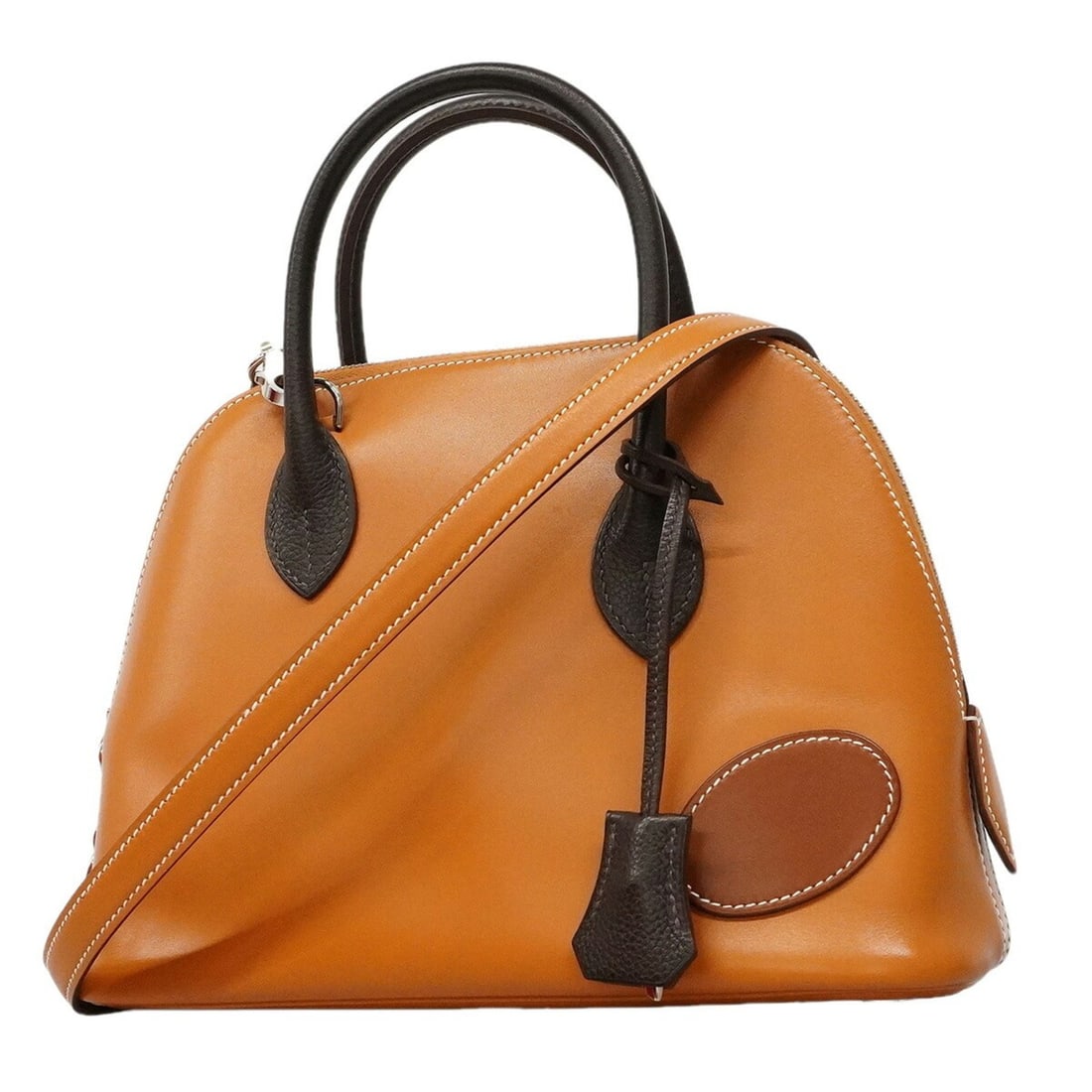 Hermes Bolide 1923 25 Handbag, Barenia Swift Vache Hunter Gold Natural Sable Havana, B Stamp, 2-way: --- Catalog ---Category: SizeSize (HxWxD): 18.5cm x 26.5cm x 10cm / 7.28'' x 10.43'' x 3.93''Category: DesignType: HandbagColor: Gold, Havane, Natural sableGender: WomenMaterial: Barenia leather , Swi