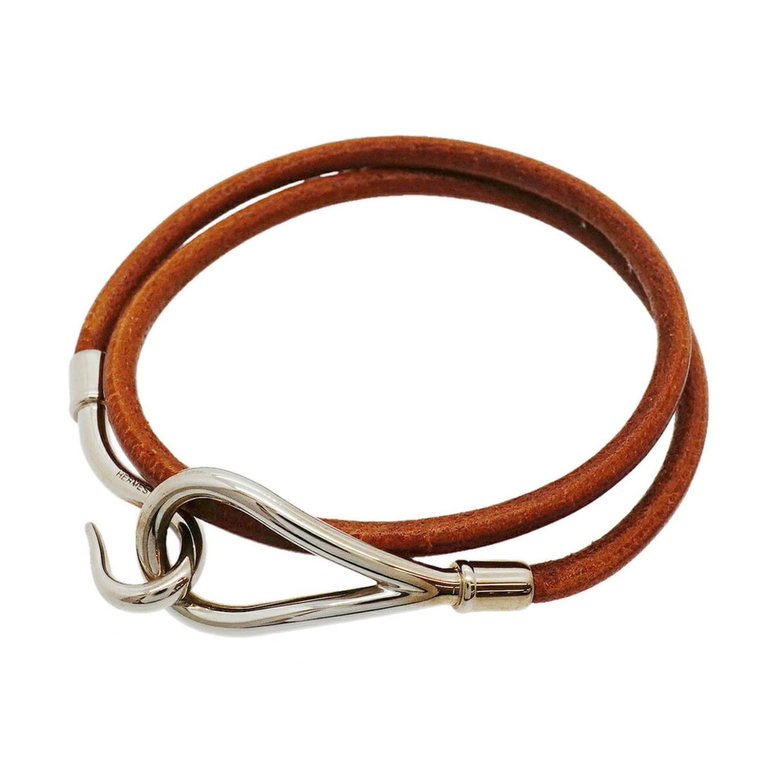 Hermes Jumbo Hook Bracelet, Metal and Leather, Silver Brown, Women's: --- Catalog ---Category: SizeLength: 18cm / 7.08''Category: DesignType: Charm braceletColor: Brown, SilverGender: WomenMaterial: Leather, MetalCategory: GeneralBrand: Hermes--- Item List ---Section: C