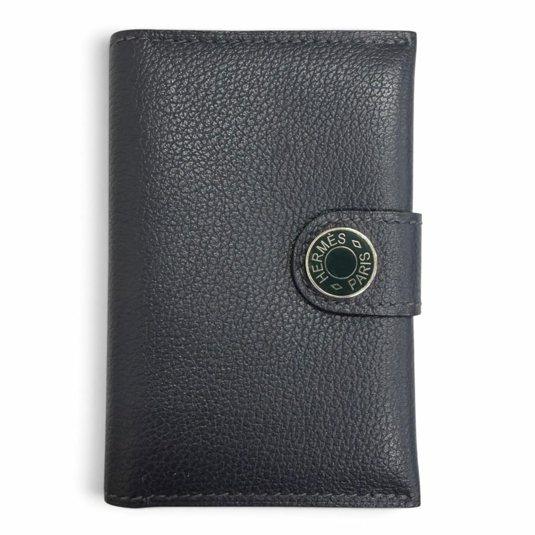 HERMES R.M.S. Evercolor Clou de Selle Business Card Holder/Card Case, Blue Saphir Vert Anglais, U: --- Catalog ---Category: DesignType: Card caseColor: Bleu SaphirGender: MenCategory: GeneralBrand: HermesCountry of Origin: FranceCategory: Physical PropertiesSize (HxWxD): 10.5cm x 7cm / 4.13'' x 2.7