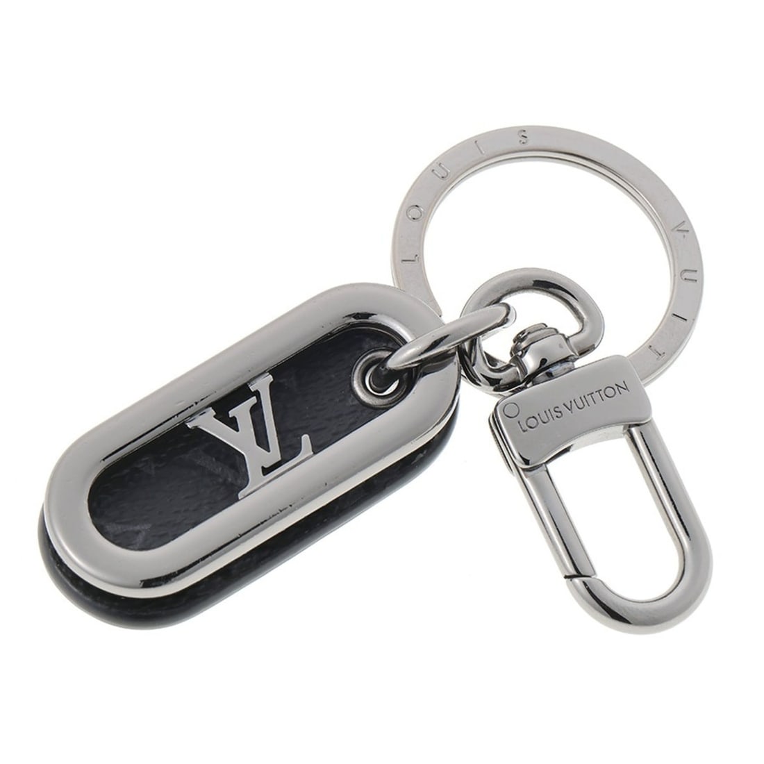 Louis Vuitton LOUIS VUITTON Keychain LV Signature Chain M00927 Metal/Monogram Eclipse Black (1 of 10)