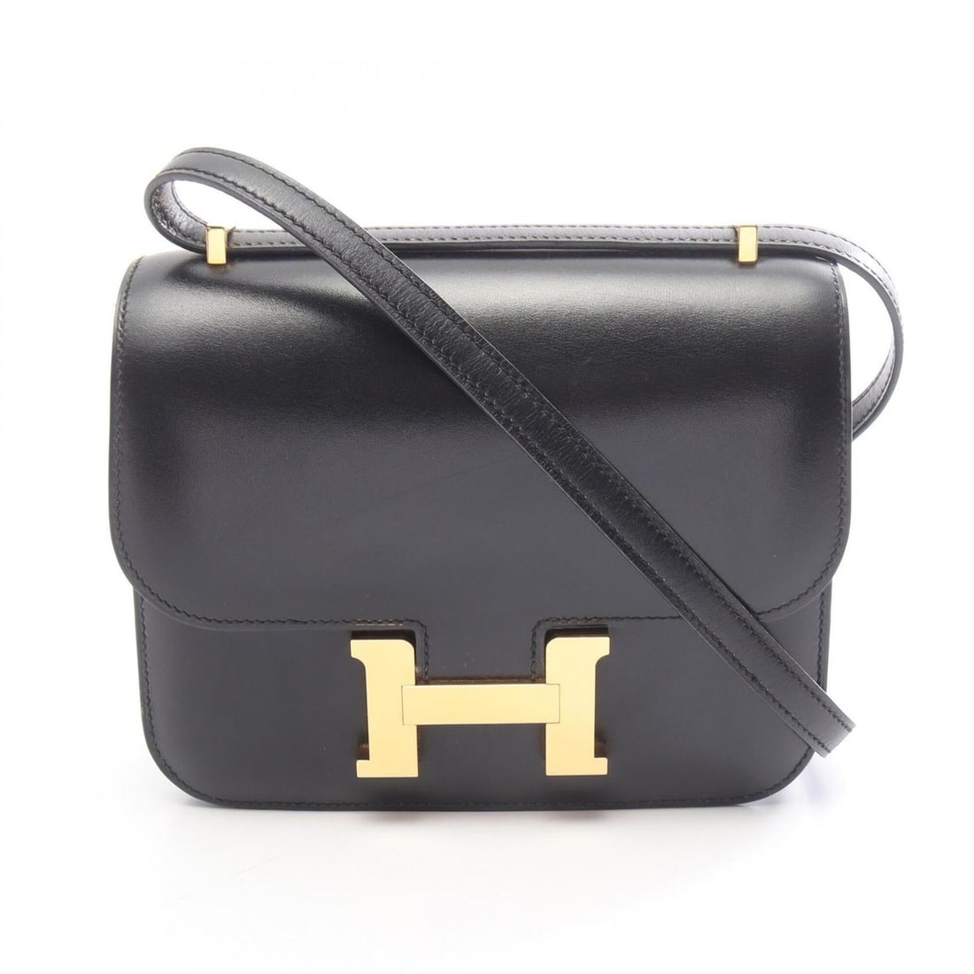 Hermes Constance 3 Mini Shoulder Bag/Handbag, Calfskin (Cowhide), Box Calf Leather, Women's, Black (1 of 13)