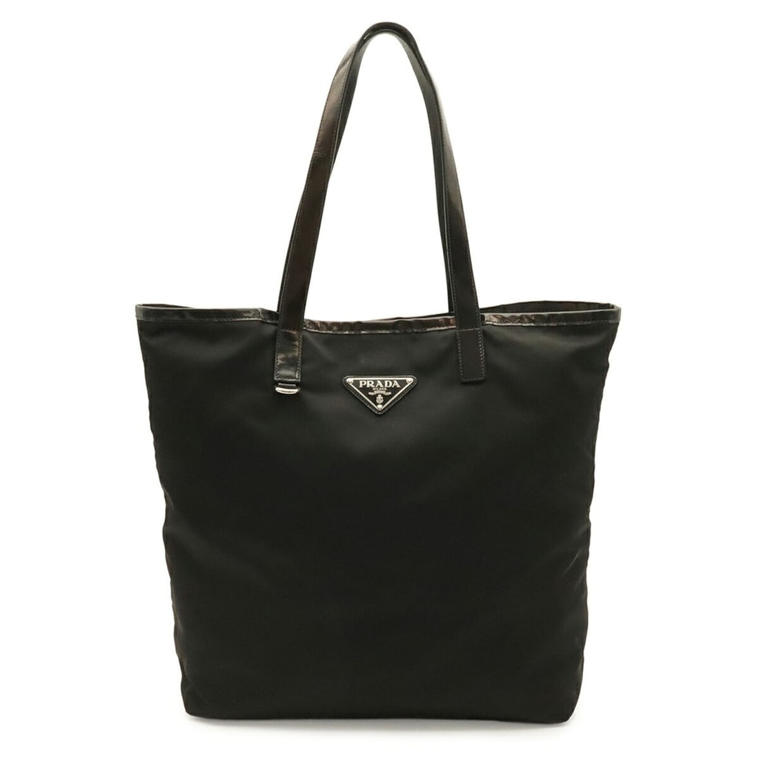 PRADA Prada Tote Bag Shoulder Nylon Leather NERO Black BR4371: --- Catalog ---Category: SizeSize (HxWxD): 36.5cm x 34cm x 11cm / 14.37'' x 13.38'' x 4.33''Category: DesignType: Shoulder bag, Tote bagColor: Black, NeroGender: WomenMaterial: Nylon , Leather Hardwar