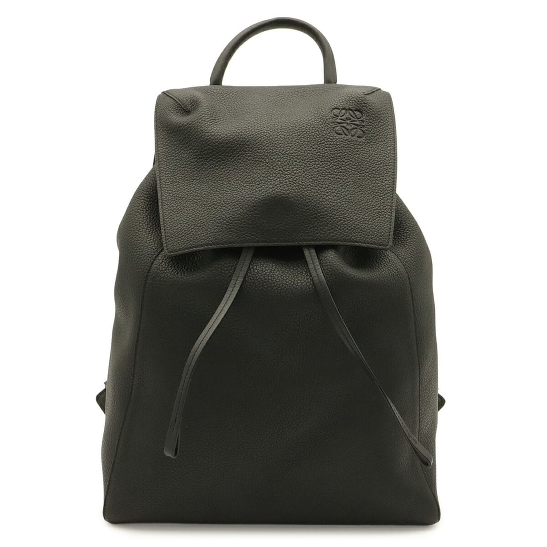 LOEWE drawstring backpack, rucksack, Anagram design, calfskin leather, black.: --- Catalog ---Category: SizeSize (HxWxD): 43cm x 31cm x 14cm / 16.92'' x 12.2'' x 5.51''Category: DesignType: BackpackColor: Black, BrownGender: WomenMaterial: Leather Category: GeneralBrand: Loewe--