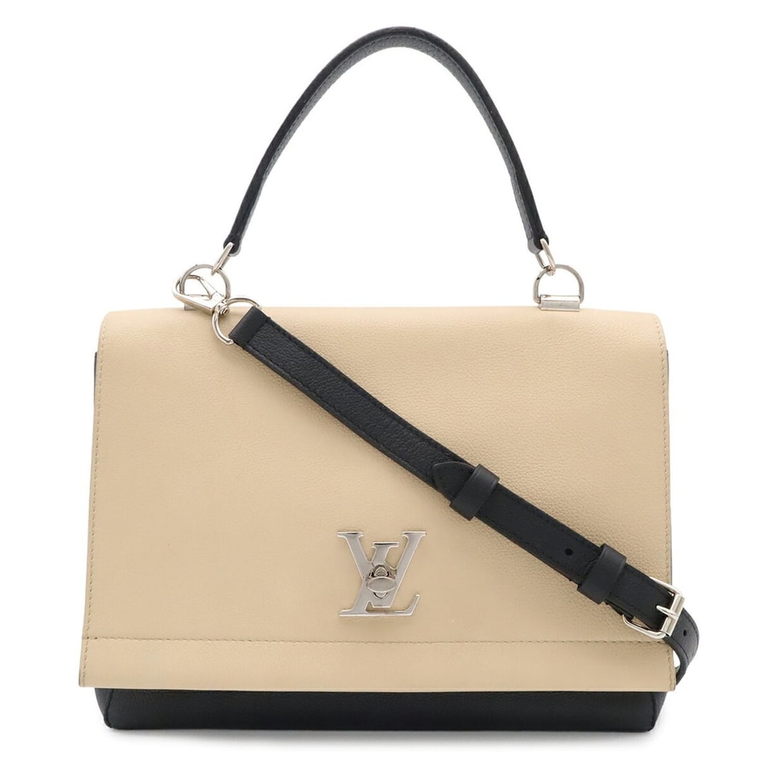 LOUIS VUITTON Lockme Cartable Handbag Shoulder Bag Leather Vanille Noir Beige Black M50252: --- Catalog ---Category: SizeSize (HxWxD): 22.5cm x 28cm x 10cm / 8.85'' x 11.02'' x 3.93''Category: DesignType: Handbag, Shoulder bagColor: Beige, BlackGender: WomenMaterial: Leather Leather/Fur