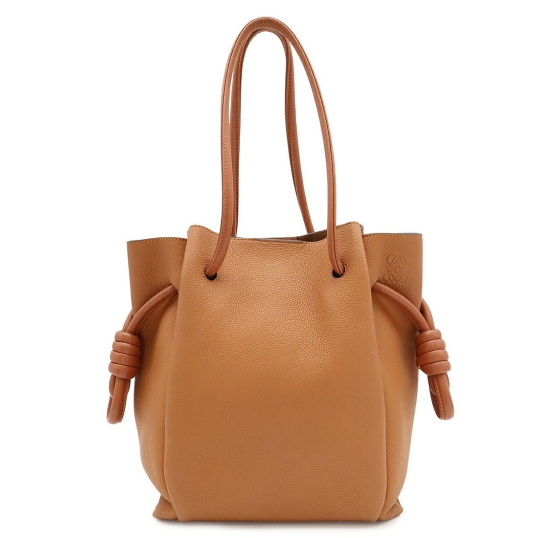 LOEWE Flamenco Knot Small Tote Bag, Shoulder Tote, Calfskin, Brown, 321.12.T31 (1 of 10)