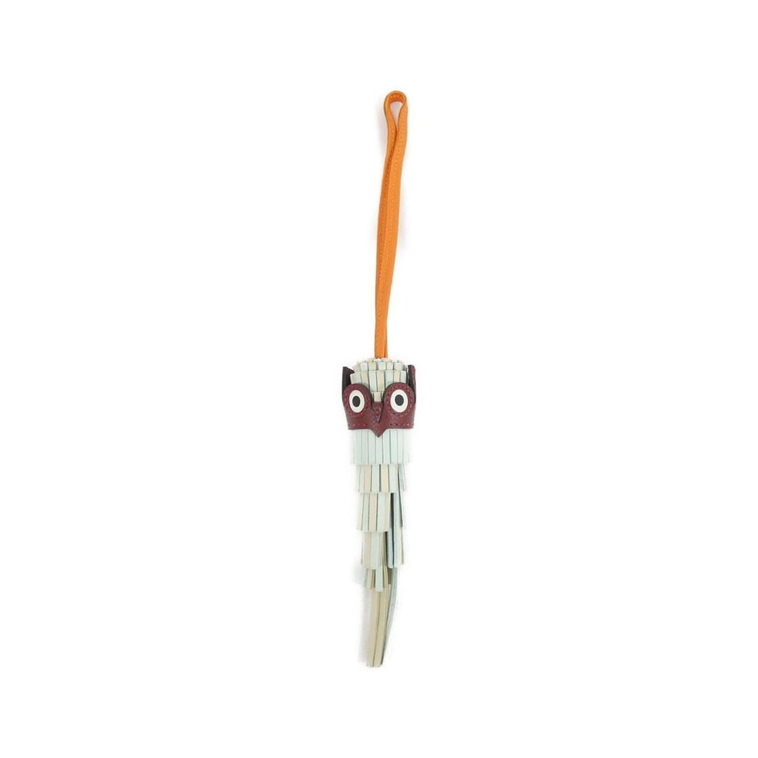 Hermes Chouette 085001CA Accessory Bag Charm: --- Catalog ---Category: SizeChain Length: 320.00mm / 12.60''Size (HxWxD): 130.00mm x 30.00mm / 5.12'' x 1.18''Category: DesignType: Handbag charmColor: Feu, VertGender: Men,WomenMaterial: Agneau Milo