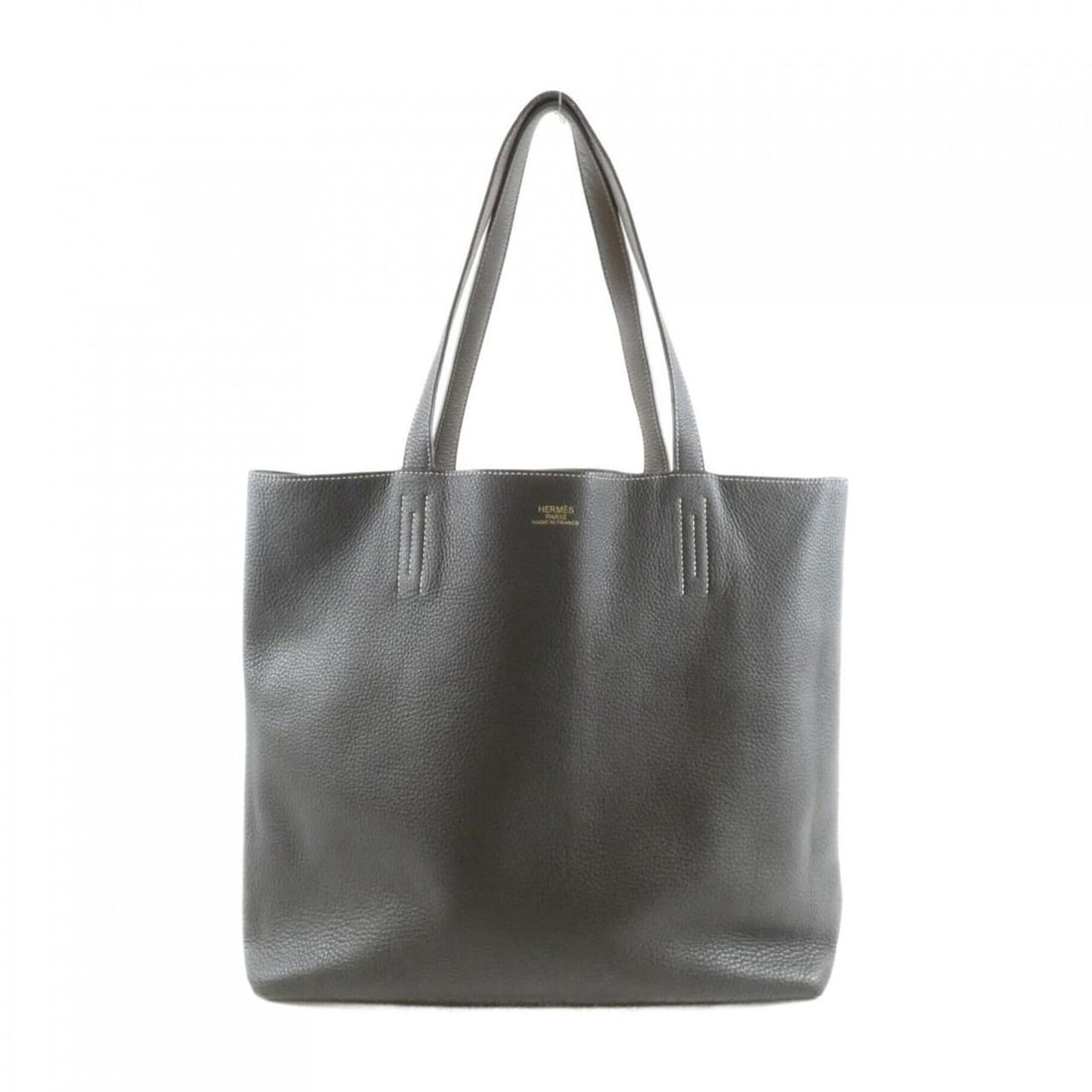 Hermes Double Sens 45cm 062270CA Handbag: --- Catalog ---Category: SizeSize (HxWxD): 24cm x 35cm x 12cm / 9.44'' x 13.77'' x 4.72''Category: DesignType: HandbagColor: Beige, Etoupe grayGender: WomenMaterial: Taurillon clemence leather Categor