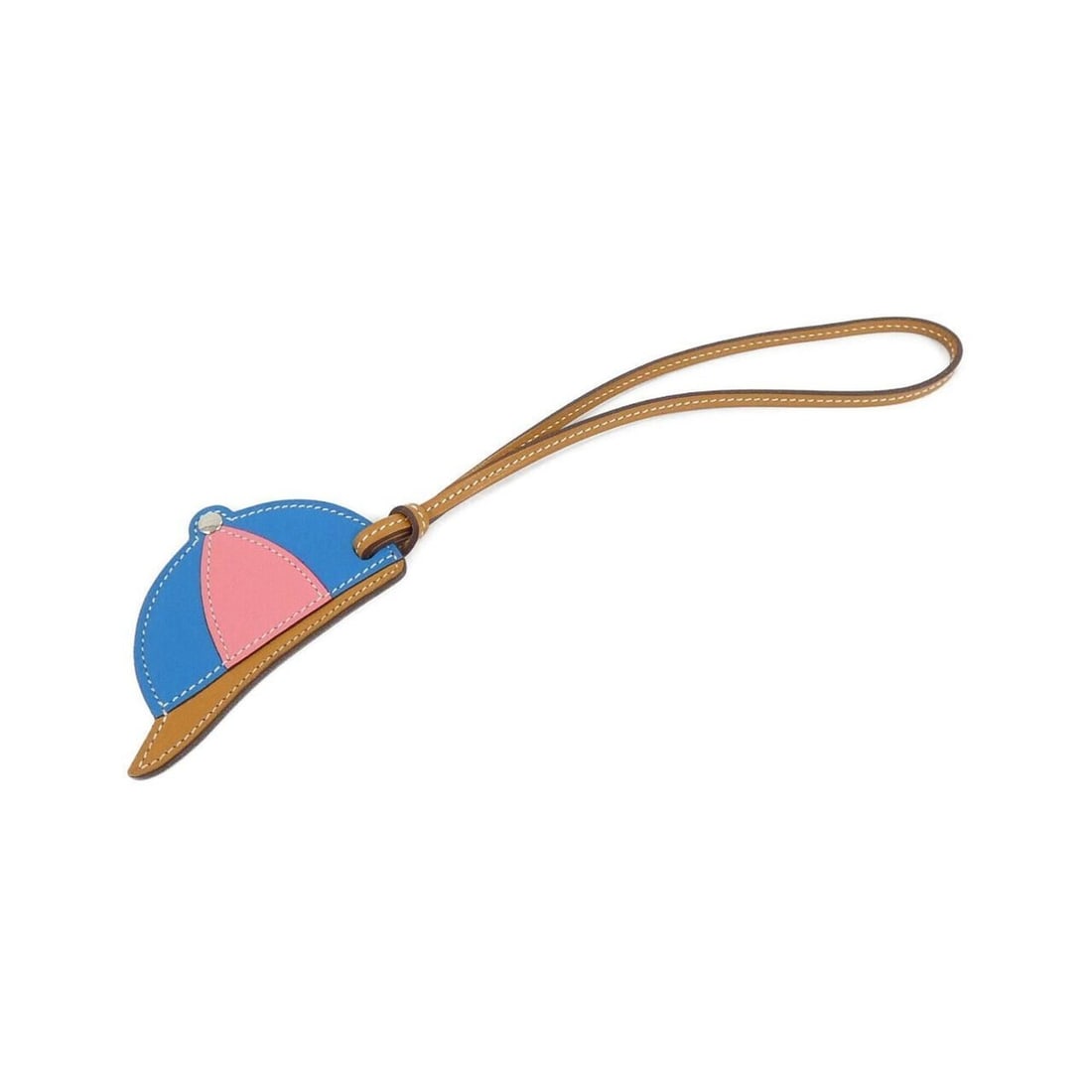 Hermes Paddock Bombe 069715CK Accessory Bag Charm: --- Catalog ---Category: SizeChain Length: 380.00mm / 14.96''Size (HxWxD): 55.00mm x 85.00mm / 2.17'' x 3.35''Category: DesignType: Handbag charmColor: Blue, SilverGender: Women,MenMaterial: Swift lea