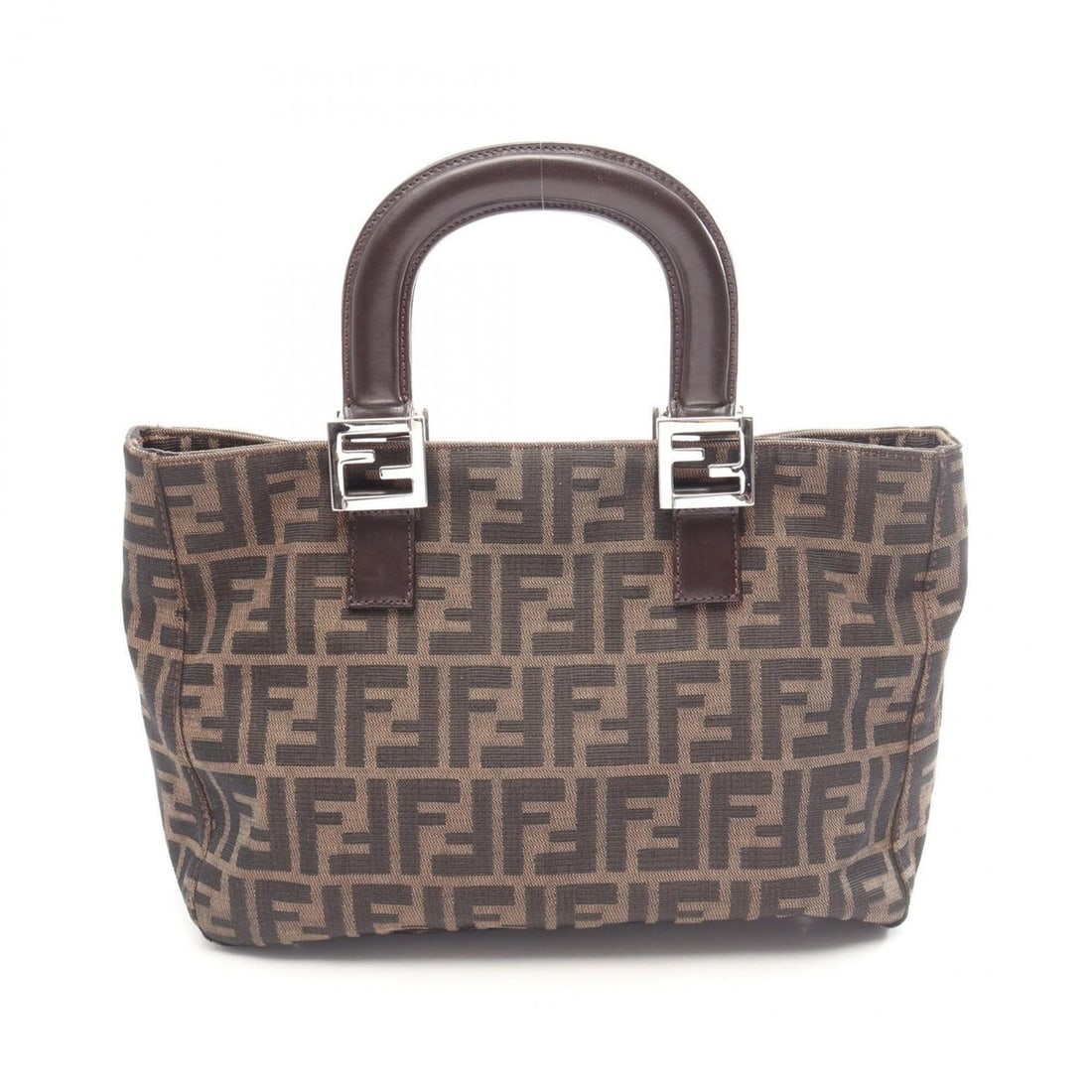 Fendi Zucca Tote Bag Handbag Canvas Leather Women's Brown/Black (1 of 18)