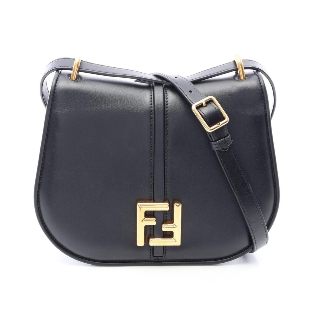 Fendi Camon Medium Shoulder Bag/Handbag, Leather, Women's, Black (8BT366) (1 of 14)