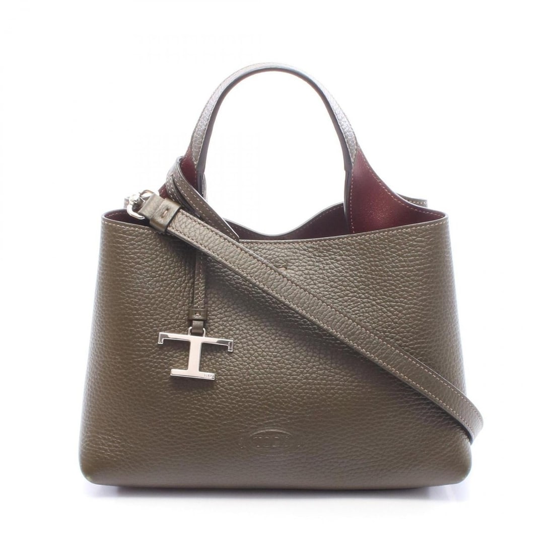 Tod's T-Timeless Micro 2-Way Handbag, Leather, Women's, Khaki (XBWAPAFL000QRI6L22): --- Catalog ---Category: SizeSize (HxWxD): 16cm x 23cm x 15cm / 6.29'' x 9.05'' x 5.9''Strap Length: 95cm - 113cm / 37.4'' - 44.48''Handle Length: 24cm / 9.44''Category: DesignType: HandbagColor: Khak