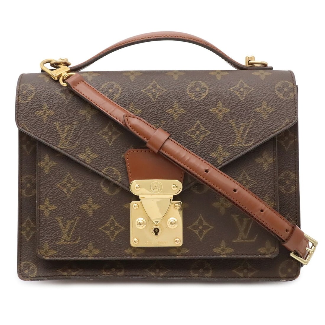 LOUIS VUITTON Monogram Monceau 26 Second Bag Clutch Handbag Shoulder (Key Missing) M51187: --- Catalog ---Category: SizeSize (HxWxD): 20cm x 26cm x 6.5cm / 7.87'' x 10.23'' x 2.55''Category: DesignType: Clutch bag, Handbag, Shoulder bagColor: BrownGender: WomenMaterial: Monogram , Canvas , 